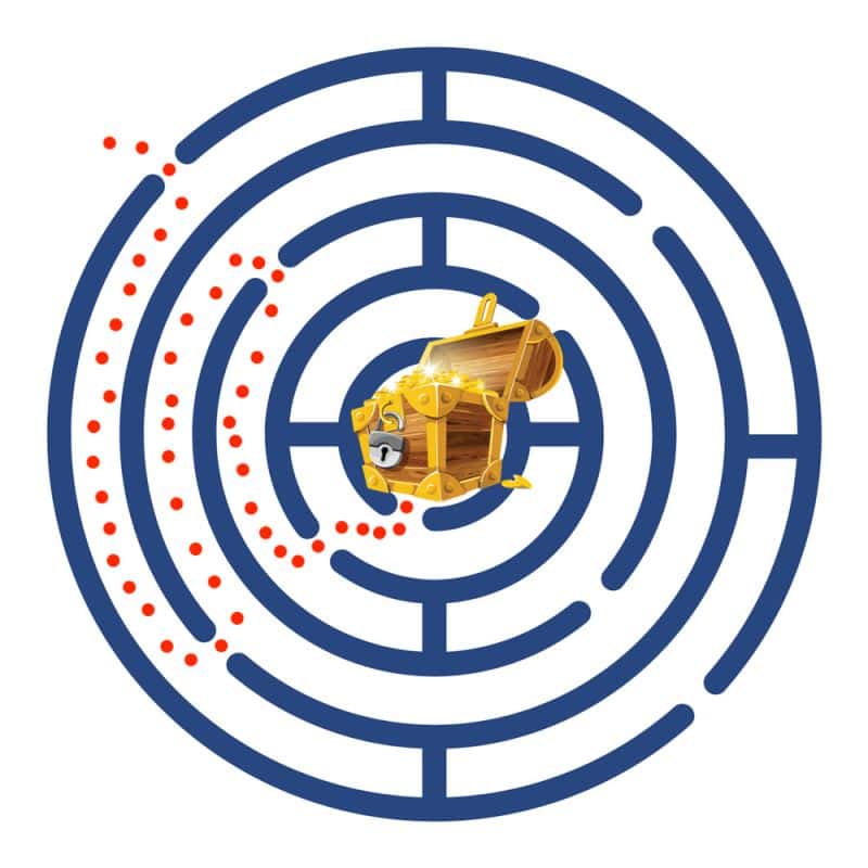 breadcrumbs through a maze